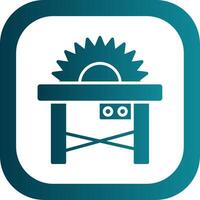 Table Saw Glyph Gradient Corner Icon vector