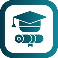 Graduation Glyph Gradient Corner Icon vector