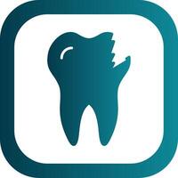 Broken Tooth Glyph Gradient Corner Icon vector