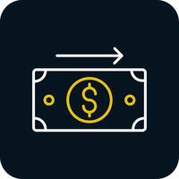 Send Money Line Red Circle Icon vector