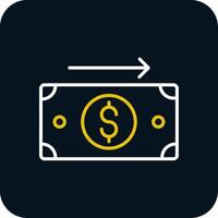 Send Money Line Red Circle Icon vector