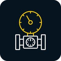 Pressure Gauge Line Red Circle Icon vector