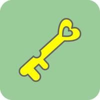 Love Key Filled Yellow Icon vector