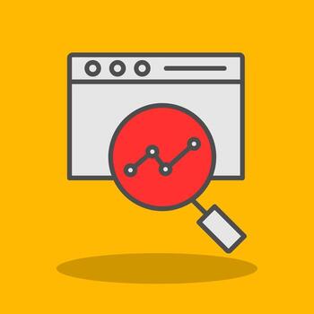 Web Monitoring Filled Shadow Icon vector