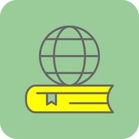 Global Education Filled Yellow Icon vector