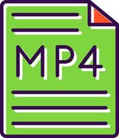 mp4 lleno diseño icono vector