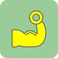 Body Builder Filled Yellow Icon vector