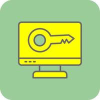 Computer Keys Filled Yellow Icon vector