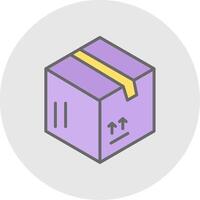 entrega caja línea lleno ligero icono vector