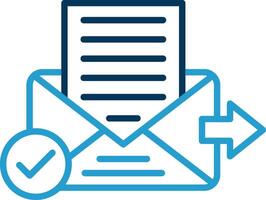 Send Mail Line Blue Two Color Icon vector