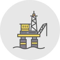 Drilling Rig Line Filled Light Icon vector