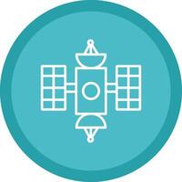 Hubble Space Telescope Line Multi Circle Icon vector
