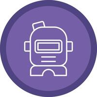 Astronaut Helmet Line Multi Circle Icon vector