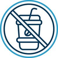 Prohibited Sign Line Blue Two Color Icon vector