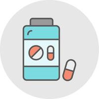 medicina línea lleno ligero icono vector