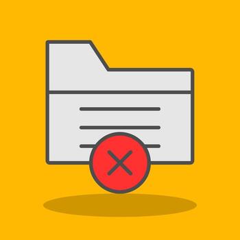 Delete File Filled Shadow Icon vector