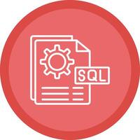 sql archivo línea multi circulo icono vector