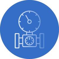 Pressure Gauge Flat Bubble Icon vector