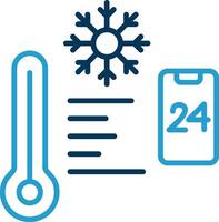 Temperature Control Line Blue Two Color Icon vector