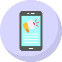 Mobile Phone Flat Bubble Icon vector