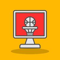 Basketball Filled Shadow Icon vector