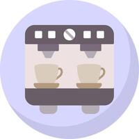 Coffee Machine Flat Bubble Icon vector