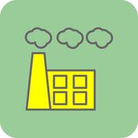 Factory Pollution Filled Yellow Icon vector