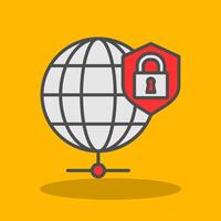 Global Security Filled Shadow Icon vector