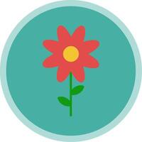 flor plano multi circulo icono vector