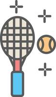 tenis línea lleno ligero icono vector