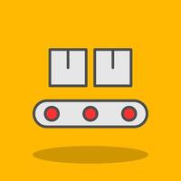 Conveyor Belt Filled Shadow Icon vector