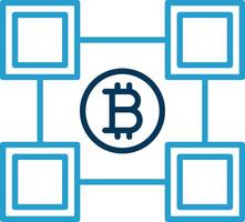 Blockchain Blockchain Line Blue Two Color Icon vector