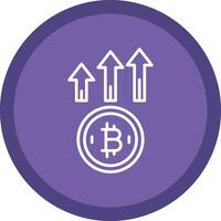 Bitcoin Up Line Multi Circle Icon vector