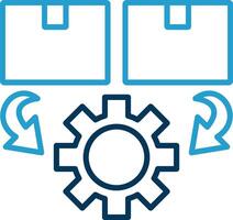 Order Processing Line Blue Two Color Icon vector