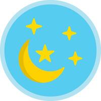 Moon Flat Multi Circle Icon vector