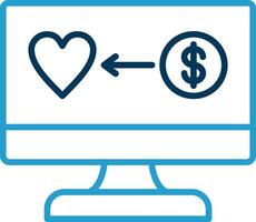OnLine Blue Two Color Donation Line Blue Two Color Icon vector