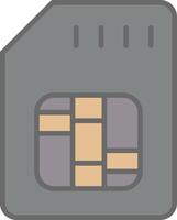 Sd Card Line Filled Light Icon vector