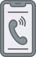 Phone Line Filled Light Icon vector