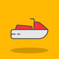 Jet Ski Filled Shadow Icon vector