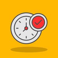 Clock Filled Shadow Icon vector