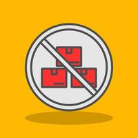 Prohibited Sign Filled Shadow Icon vector