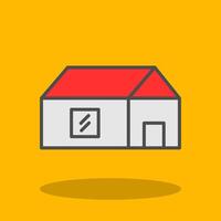 Farm House Filled Shadow Icon vector