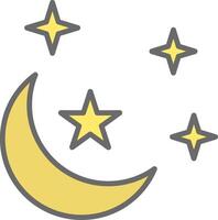 Moon Line Filled Light Icon vector