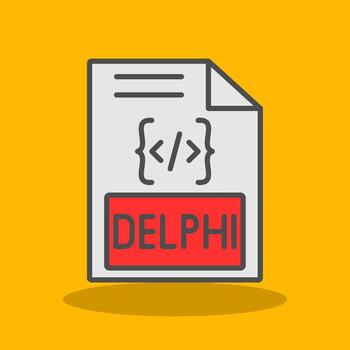 Delphi Filled Shadow Icon vector