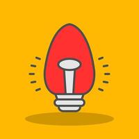Light Bulb Filled Shadow Icon vector