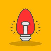 Light Bulb Filled Shadow Icon vector