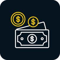 Dollar Line Red Circle Icon vector