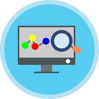 Data Analysis Flat Multi Circle Icon vector