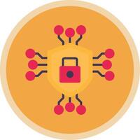 Data Encryption Flat Multi Circle Icon vector