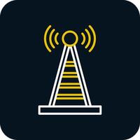 Radio Tower Line Red Circle Icon vector